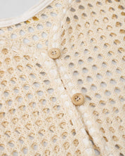 Jersey tejido crudo con botones para niña