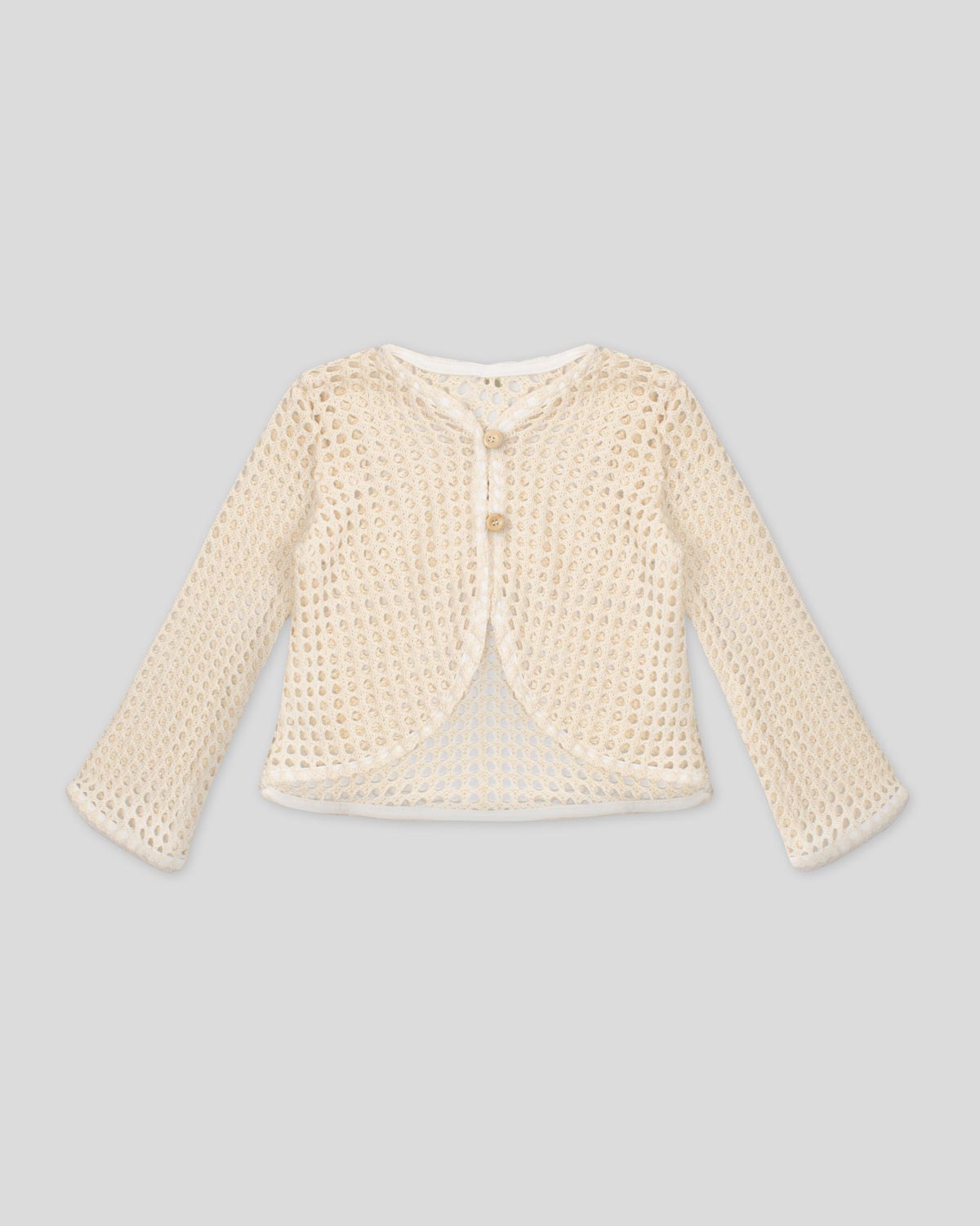 Jersey tejido crudo con botones para niña