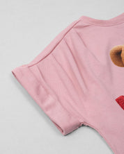 Camiseta rosa con estampado de oso ''Love'' para niña