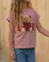 Camiseta rosa con estampado de oso ''Love'' para niña