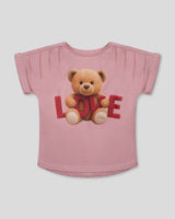 Camiseta rosa con estampado de oso ''Love'' para niña
