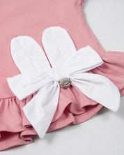 Camiseta Palo de rosa con moño para niña