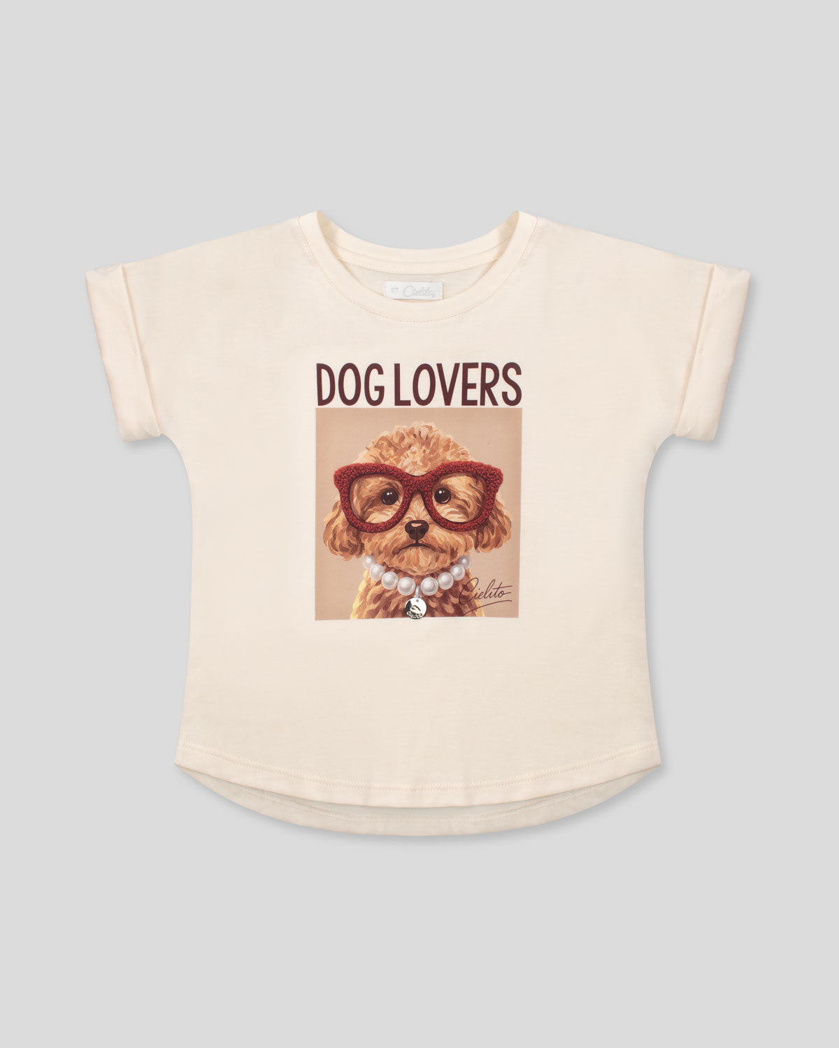 Camiseta crema con estampado para niña