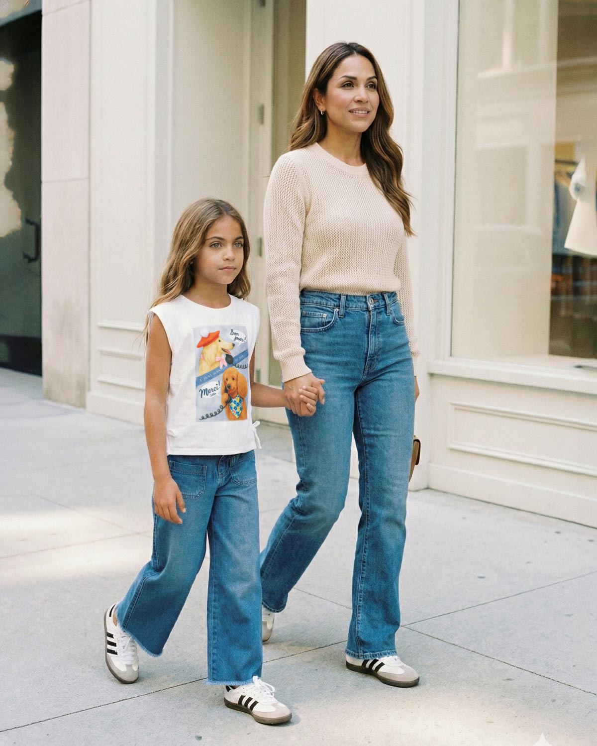 Blusa blanca manga sisa con estampado para niña