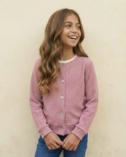 Saco palo de rosa con brillos para niña