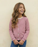 Saco palo de rosa con brillos para niña