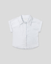 Camisa blanca de botones manga corta para niña
