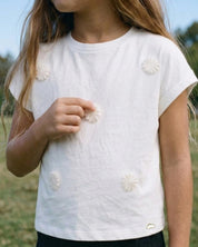 Camiseta blanca manga corta para niña