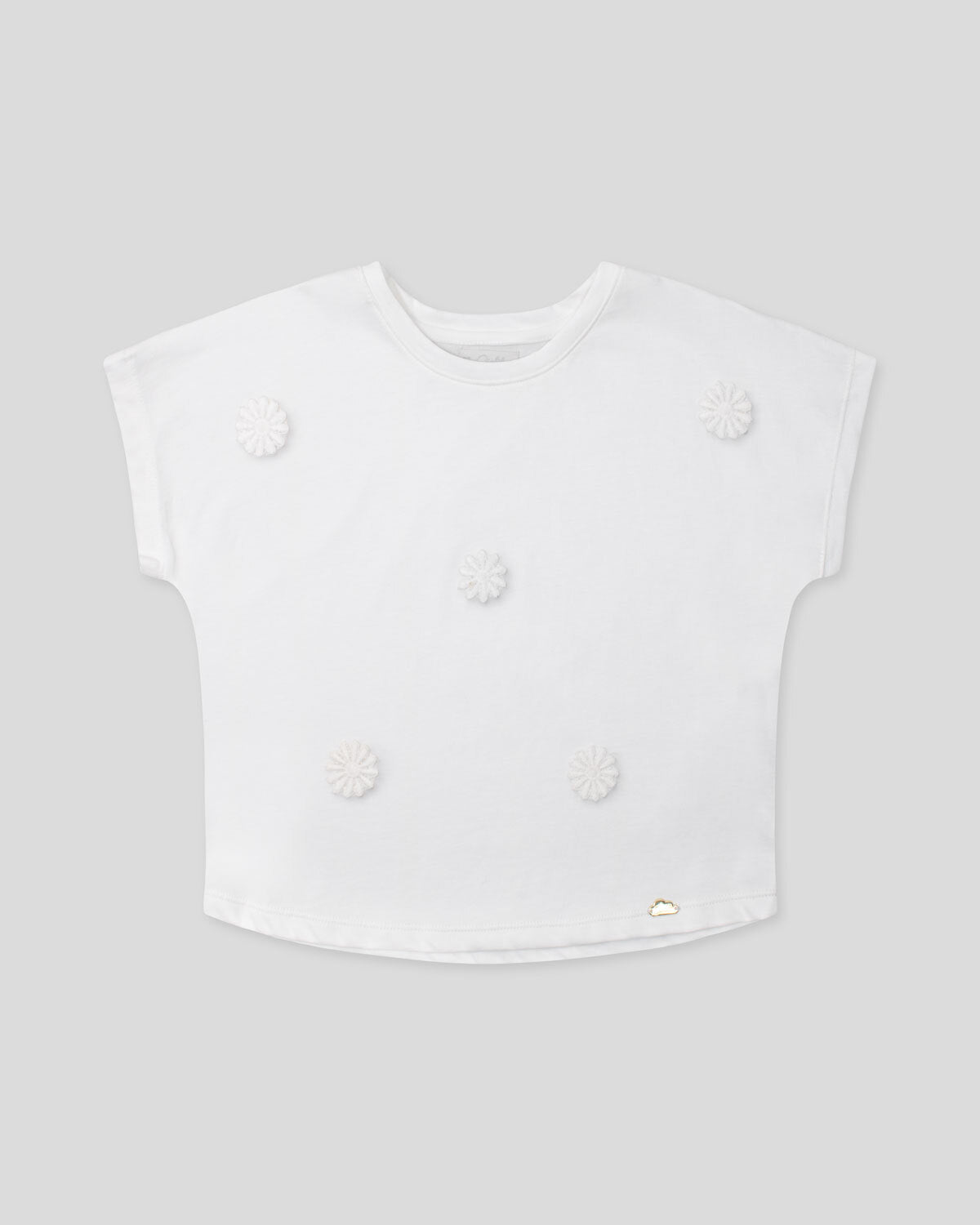 Camiseta blanca manga corta para niña