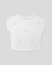 Camiseta blanca manga corta para niña