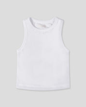 Blusa básica blanca de tiras para niña
