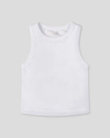 Blusa básica blanca de tiras para niña