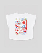 Camiseta blanca estampada para niña