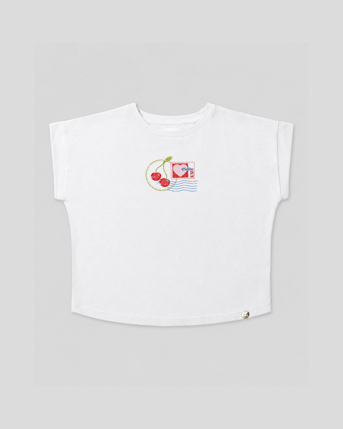 Camiseta blanca estampada para niña