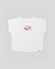 Camiseta blanca estampada para niña