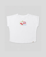 Camiseta blanca estampada para niña