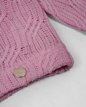 Saco en tejido trenzado rosa para niña