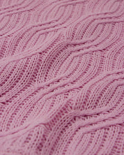 Saco en tejido trenzado rosa para niña
