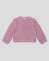 Saco en tejido trenzado rosa para niña