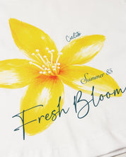 Camiseta blanca con estampado de flor "Fresh Bloom" para niña