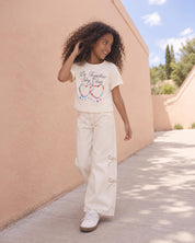 Camiseta cruda estampada para niña