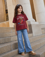 Camiseta roja con estampado de cerezas para niña