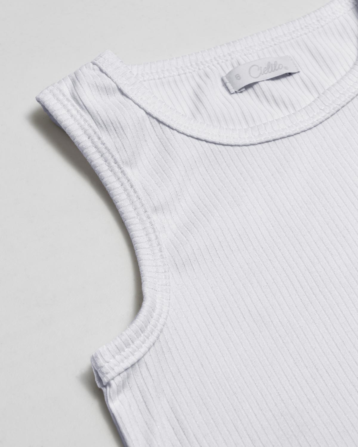 Blusa blanca básica de tiras para niña