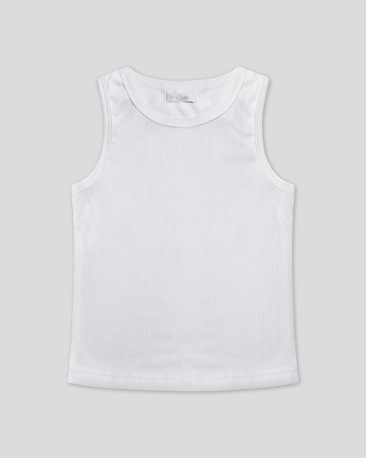 Blusa blanca básica de tiras para niña