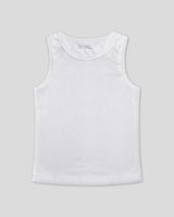 Blusa blanca básica de tiras para niña