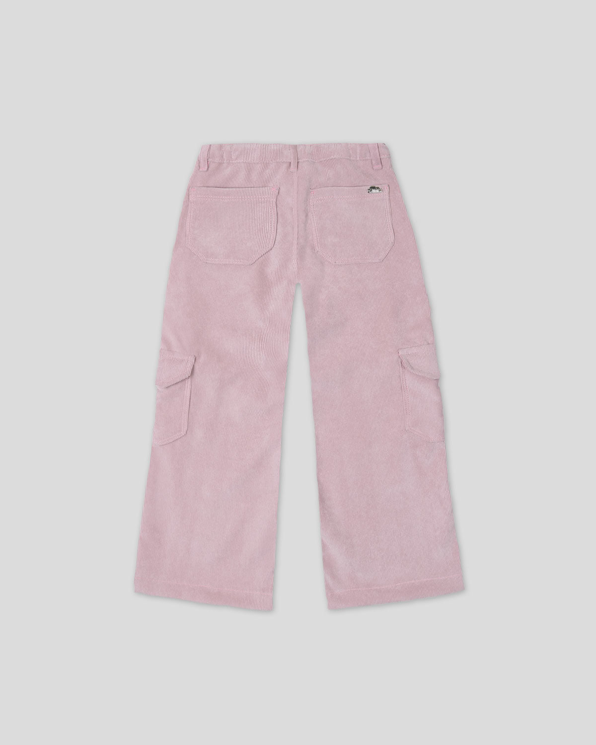 Pantalón cargo tela pana palo de rosa para niña