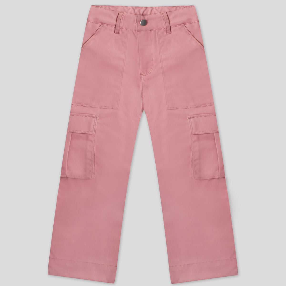 Pantalón tipo cargo palo de rosa para niña