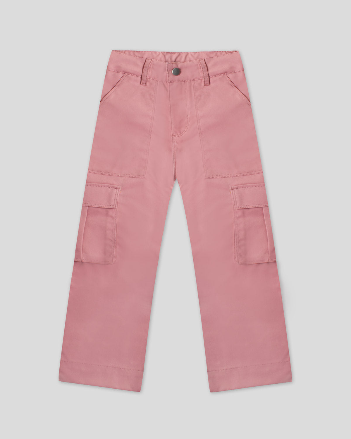 Pantalón tipo cargo palo de rosa para niña