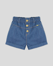 Short denim con botones para niña