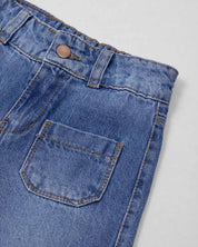 Jean denim marine fit con bolsillos para niña