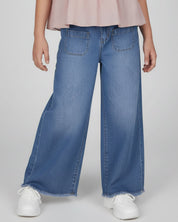 Jean denim marine fit con bolsillos para niña