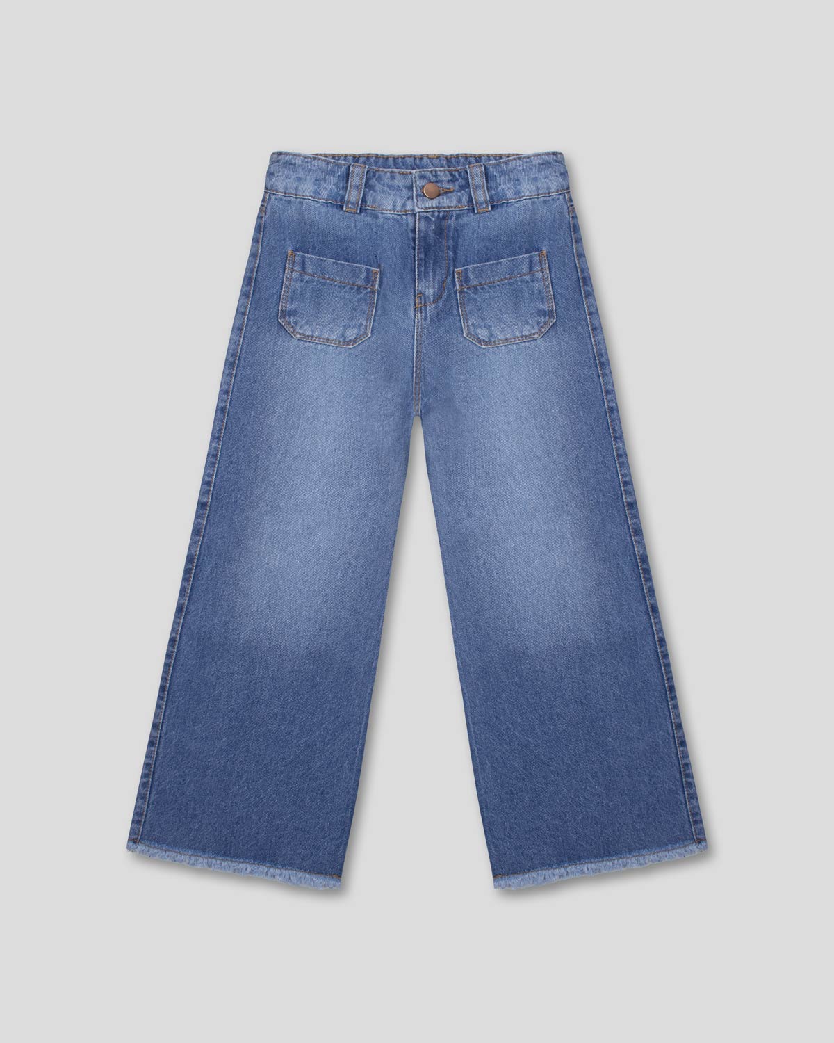 Jean denim marine fit con bolsillos para niña