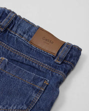 Short denim con aplique brillante de estrellas para niña