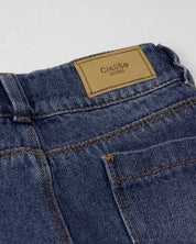 Jean denim con detalle de moños para niña