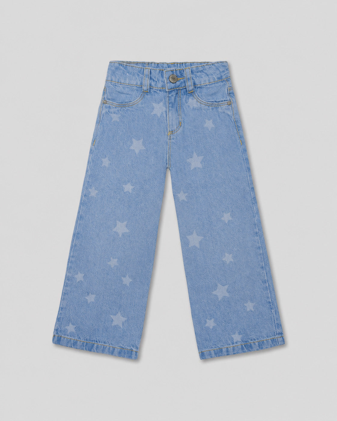 Jean denim marine fit con estrellas para niña