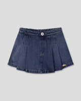 Falda short de pliegues para niña