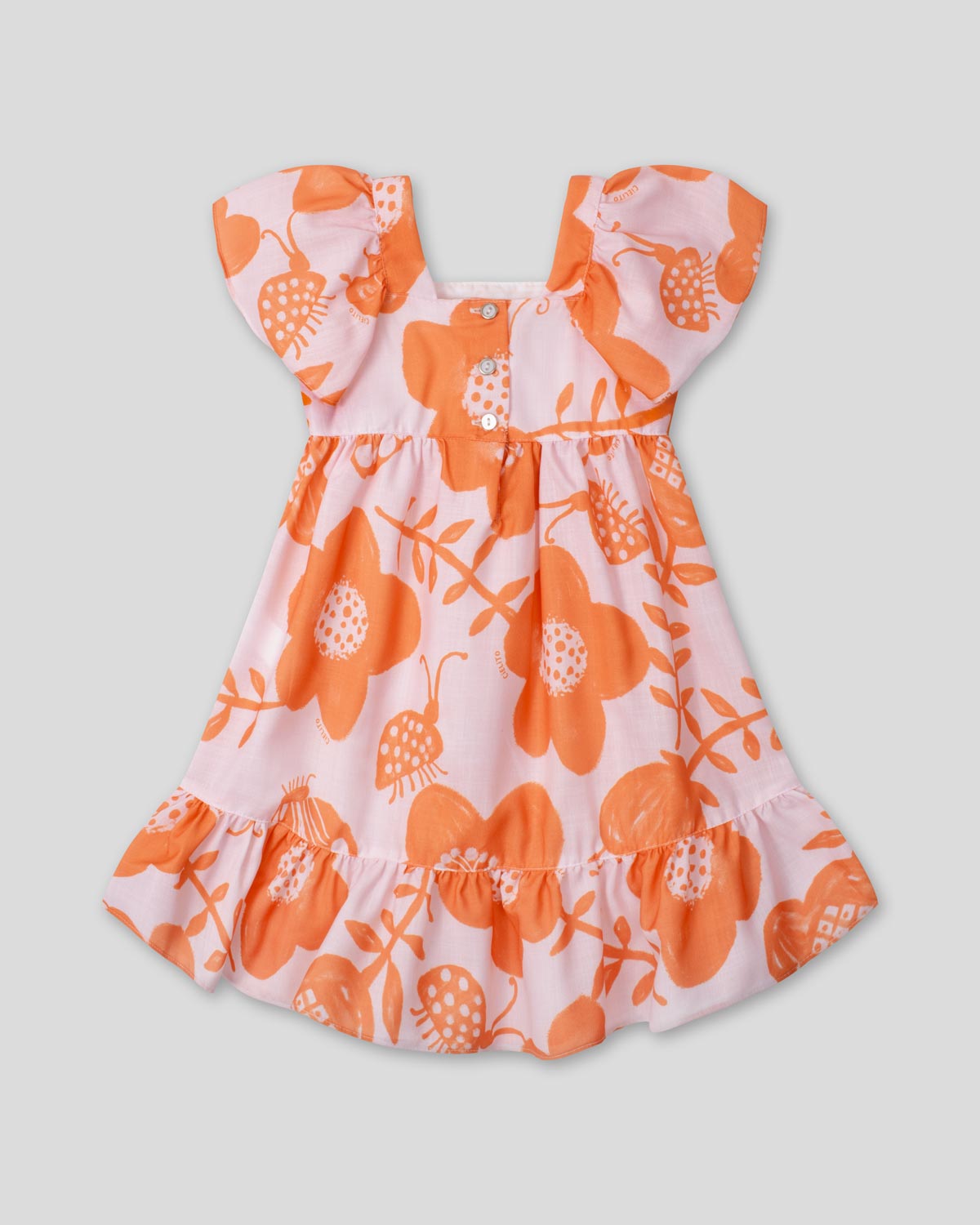 Vestido estampado de flores y terminado en bolero para niña