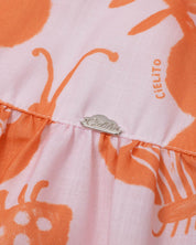 Vestido estampado de flores y terminado en bolero para niña