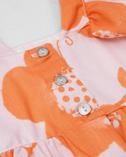Vestido estampado de flores y terminado en bolero para niña