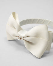 Diadema blanca con moñito para niña