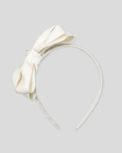 Diadema blanca con moñito para niña