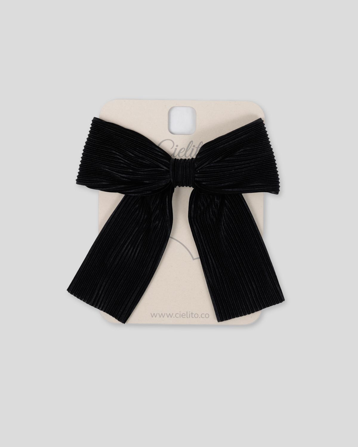 Moño pinza negro plisado para niña