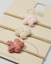 Set x3 balacas de flores para bebé niña