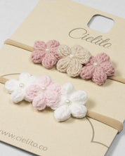 Set x2 balacas de flores para bebé niña