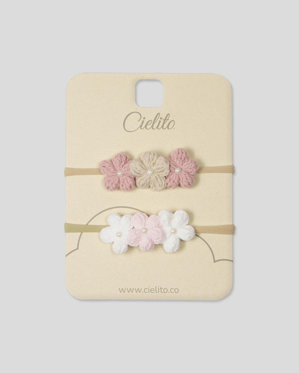 Set x2 balacas de flores para bebé niña