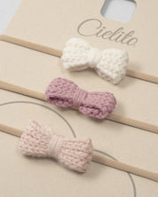 Set x3 balacas de moñitos para bebé niña